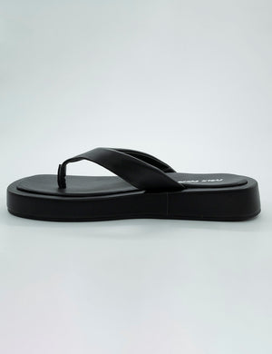 Surfs Up Black Flatform Flip Flop Sandals