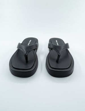 Surfs Up Black Flatform Flip Flop Sandals