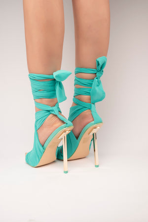 ZEMU GREEN Lace-Up Heels | Buy Women's HEELS Online | Novo Shoes NZ